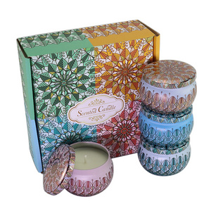 Wholesale Bulk Custom Private Label Soy Wax Wedding Tin Jar Gift set Fragrance Handmade Scented Candle