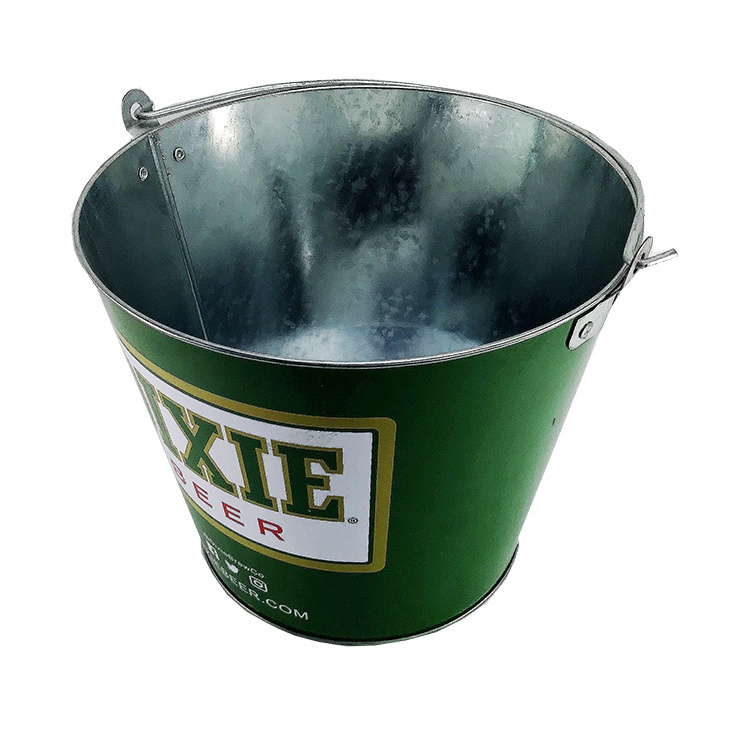 Round 5L /8L Target Challenge Bar Tool Beer Wine Champagne Galvanized Iron Metal Ice Bucket Coolers Tin Pail With Bottle Opener