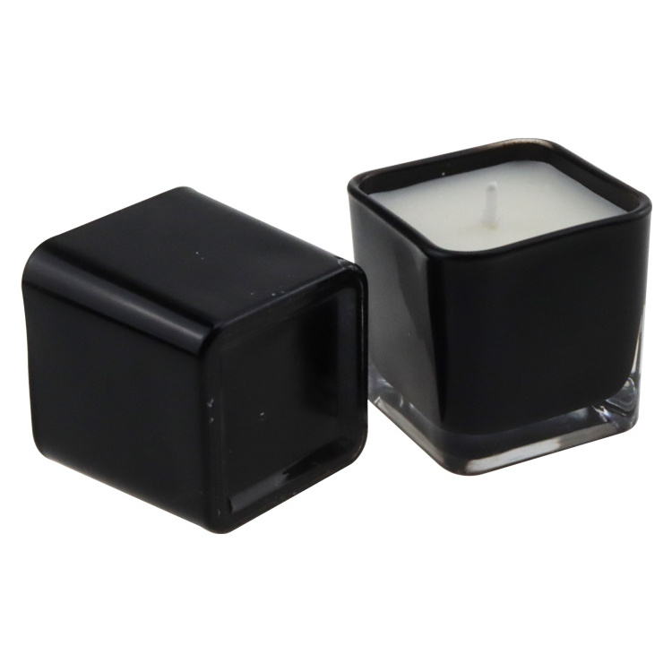 Wholesale Manufacturer Branded Black Glass Natural Wax 7.4 oz Scented Candles