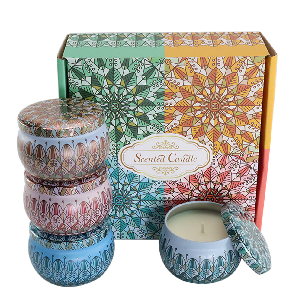 Wholesale Bulk Custom Private Label Soy Wax Wedding Tin Jar Gift set Fragrance Handmade Scented Candle