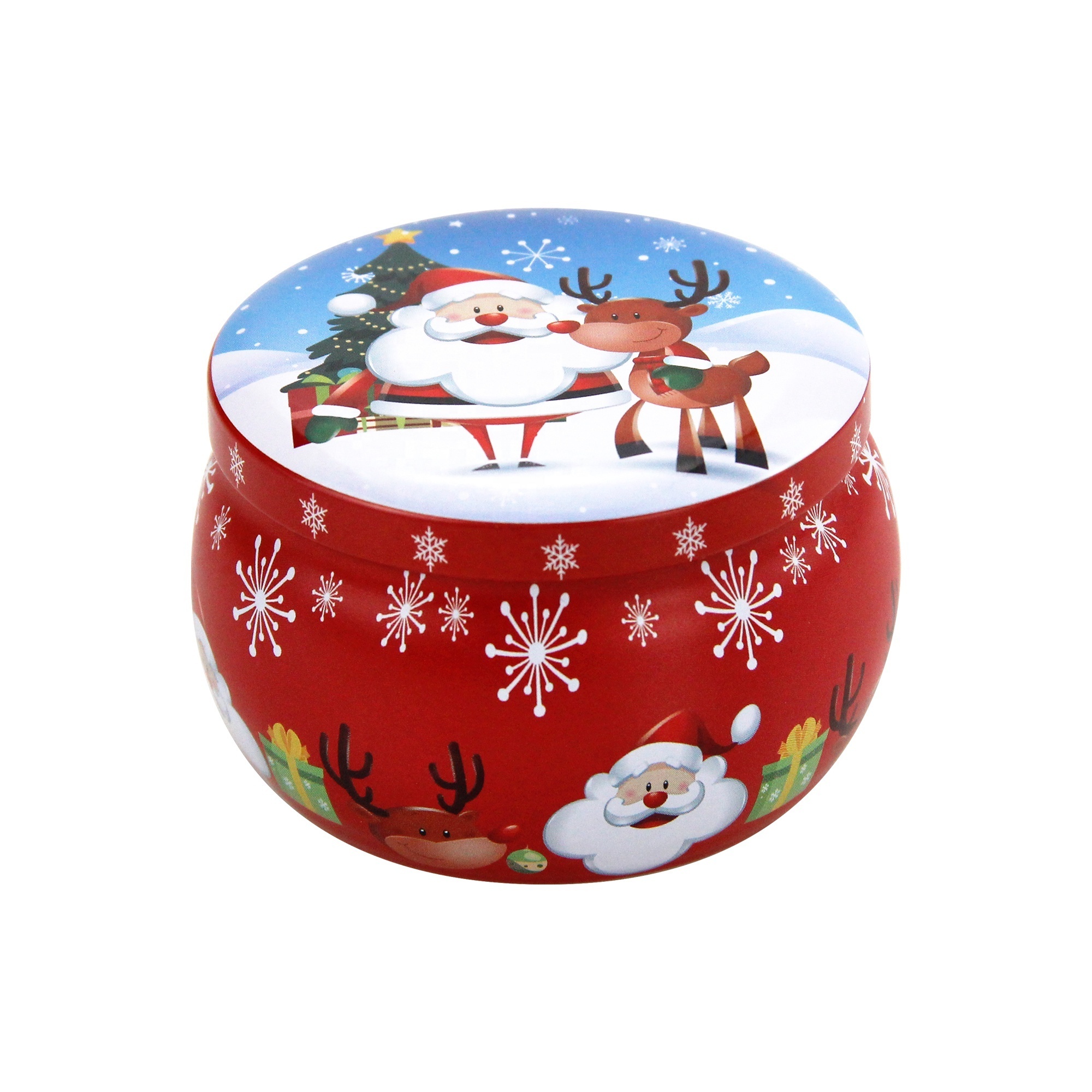 In Stock Wholesale 4.4oz  Can Metal cosmetics Small Round Candle Candy gift Tea Tin Box