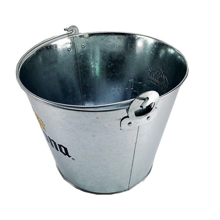 Round 5L /8L Target Challenge Bar Tool Beer Wine Champagne Galvanized Iron Metal Ice Bucket Coolers Tin Pail With Bottle Opener