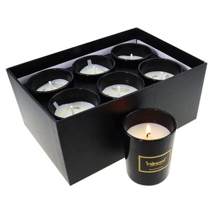 Glossy Black Glass Candle Wedding Favour Luxury Candles High End Package Scented Candle