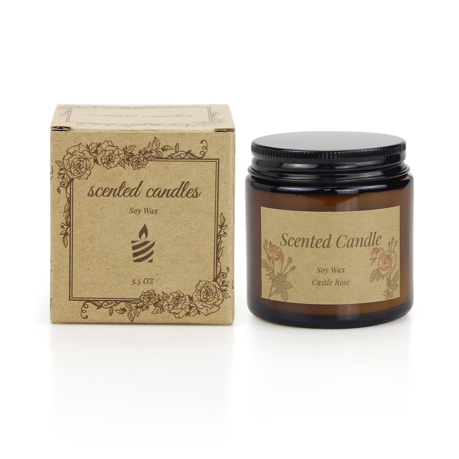 wholesale Candle Decorative Glass scented candle Jar and Aromatic candle with Aroma