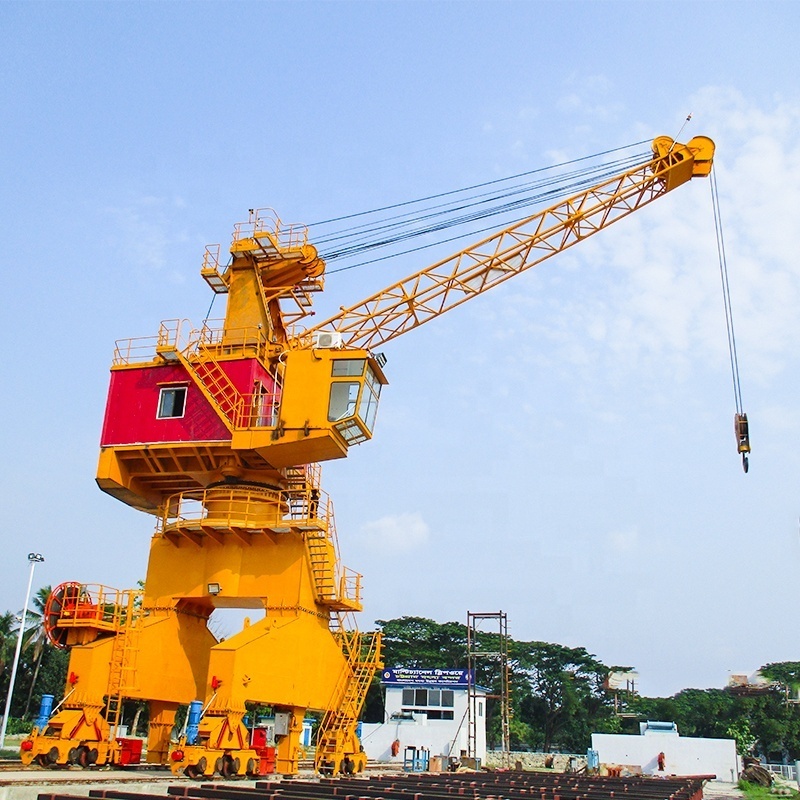 35 ton 40 ton 50 ton 60 ton 80 ton pedestal offshore fixed mobile harbor dock single jib hydraulic portal crane price