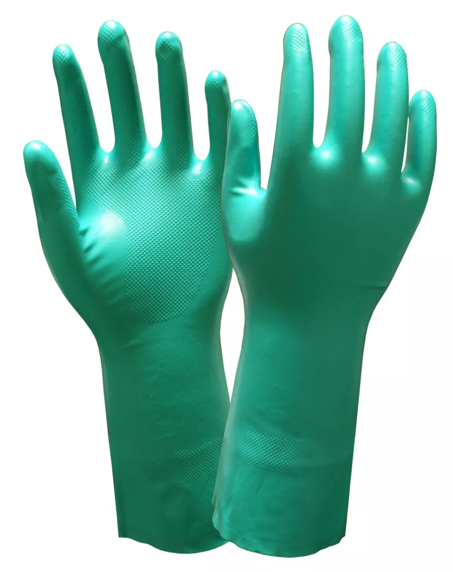 High Quality Cotton Material Chemical Resistant Glove Double Dip PVC Long Arm Hand Anti-Slip Rubber Gloves For Individual