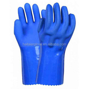 High Quality Cotton Material Chemical Resistant Glove Double Dip PVC Long Arm Hand Anti-Slip Rubber Gloves For Individual