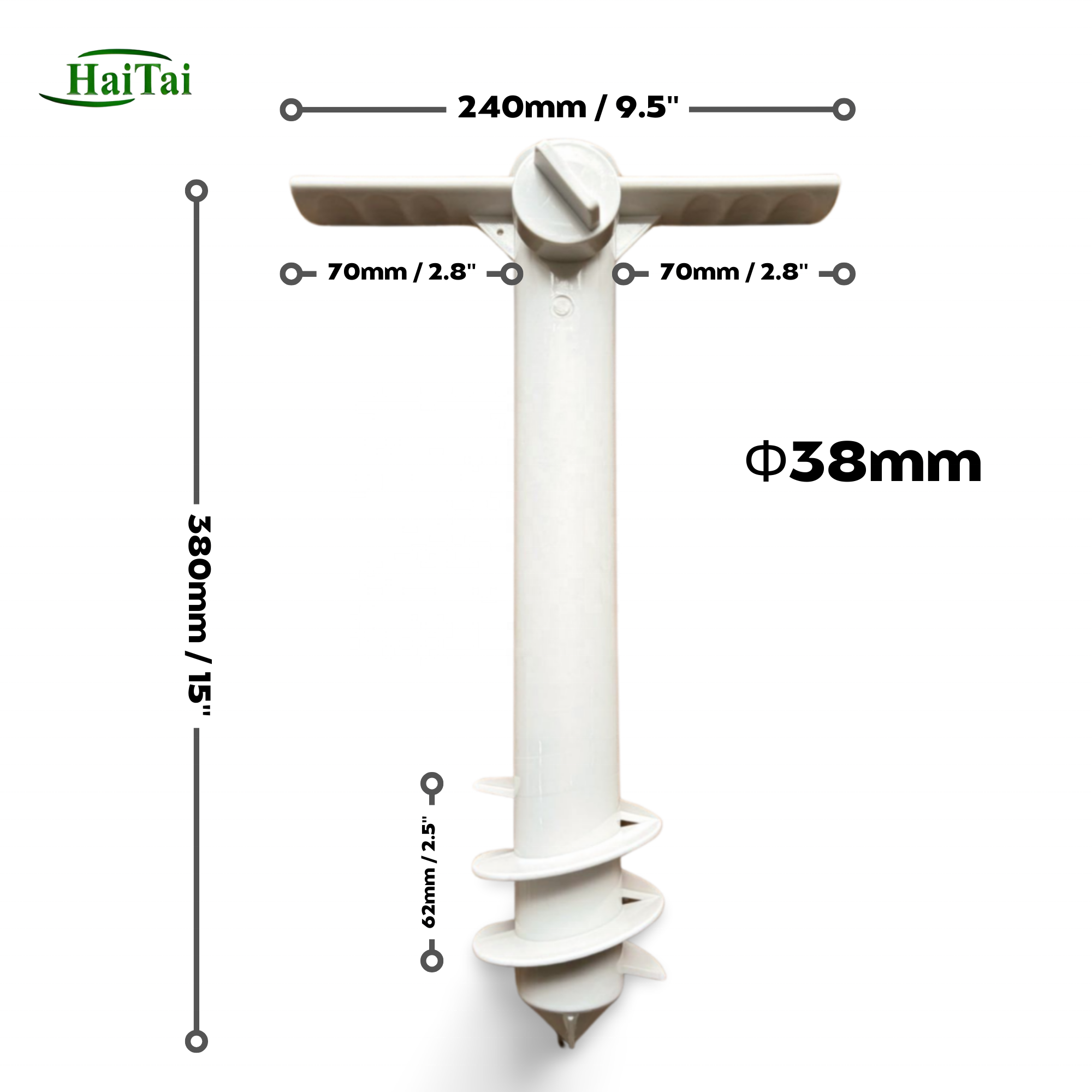 Beach Umbrella Sand Anchor, Outdoor Umbrella Base with Ground Anchor Screw