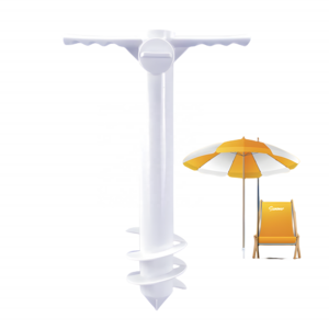 Beach Umbrella Sand Anchor, Outdoor Umbrella Base with Ground Anchor Screw