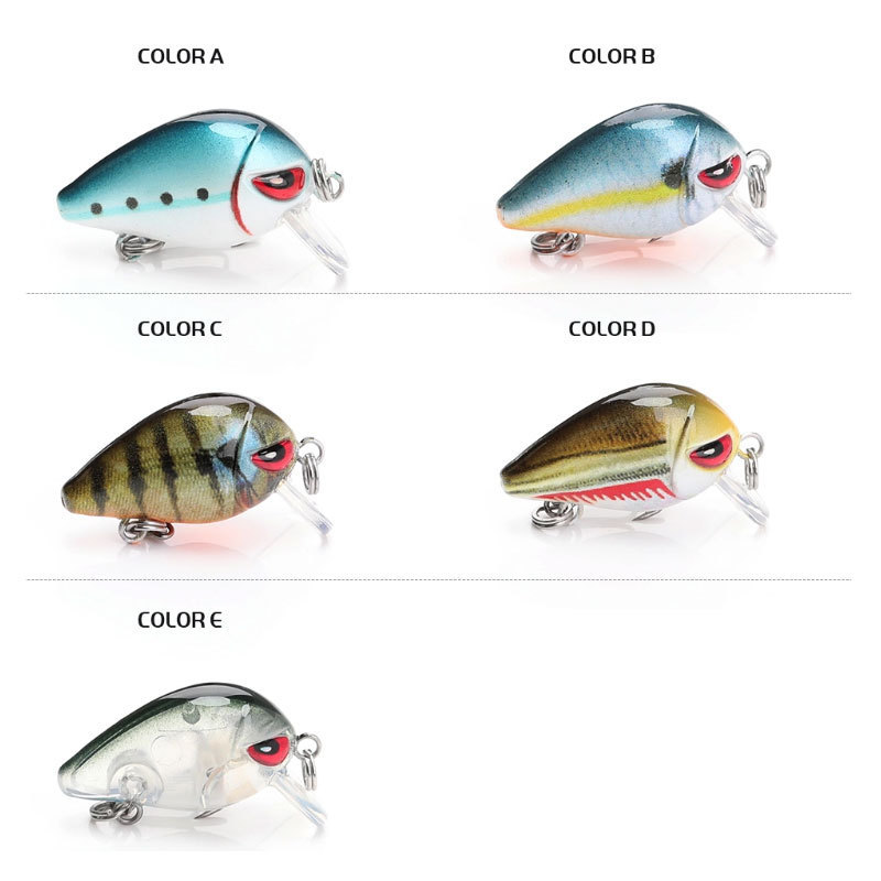 Lifelike swimming action 28mm 1.6g fish lure custom crankbait set mini crank bait lure for fishing