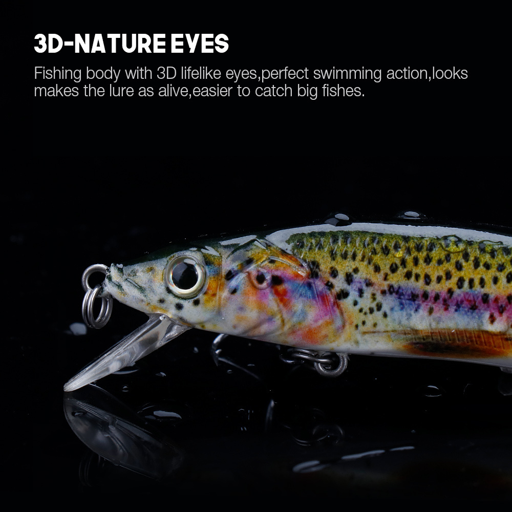 Wholesale 11cm 13g built-in steel ball 3D printing ABS plastic hard fishing lure artificial minow lure