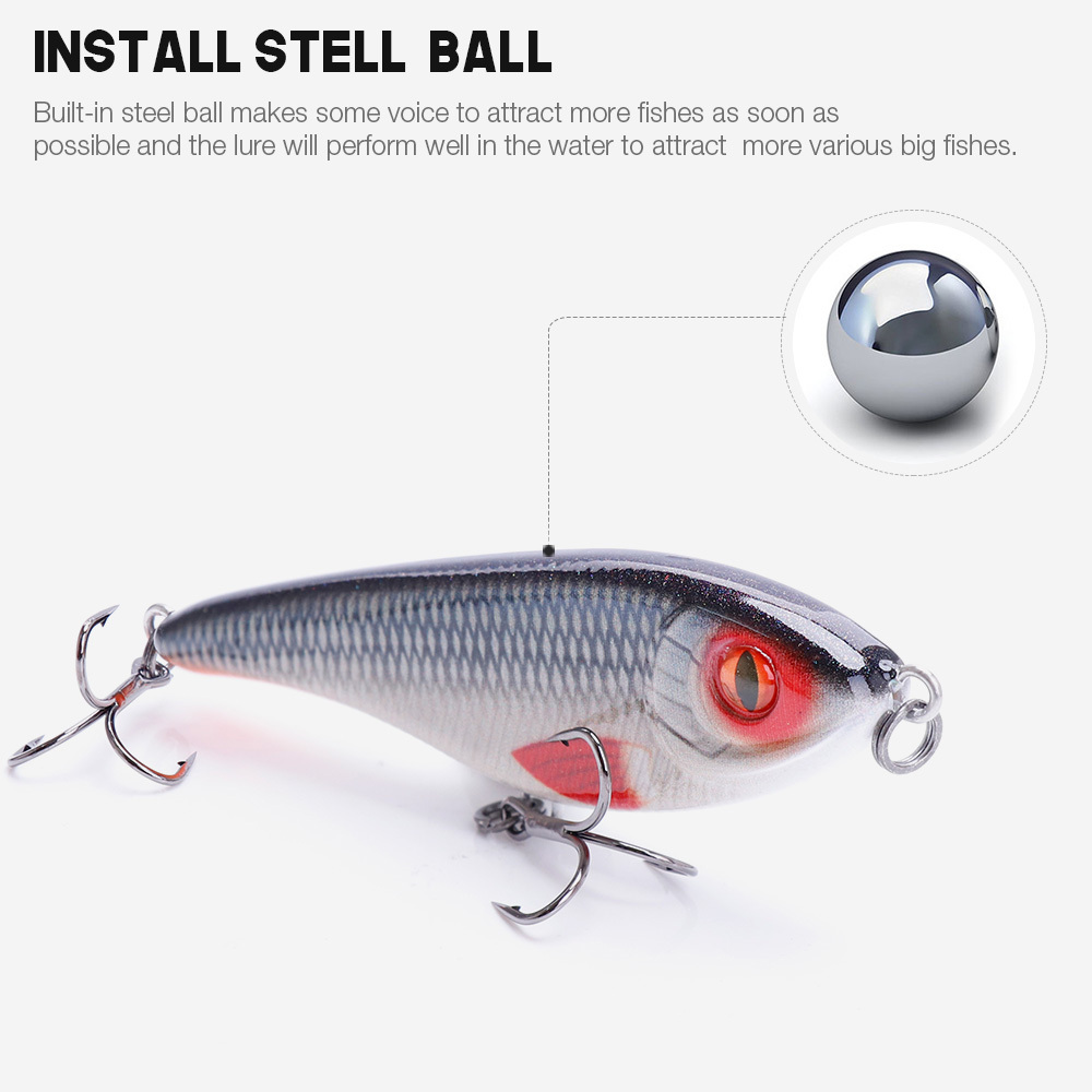 VTAVTA 9cm 21g Jerkbait Sinking VIB Fishing Lure Hard Artificial Jerk Bait Pike Fishing Wobblers Crankbait With ORIGIN Hooks