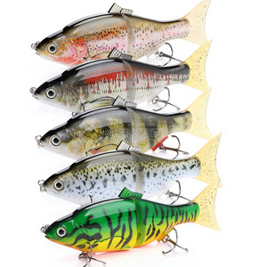 China Made Multi Sectional Trout Swim bait Fishing Lures, 2 Segments Vibration Bait Electric Fish Lure