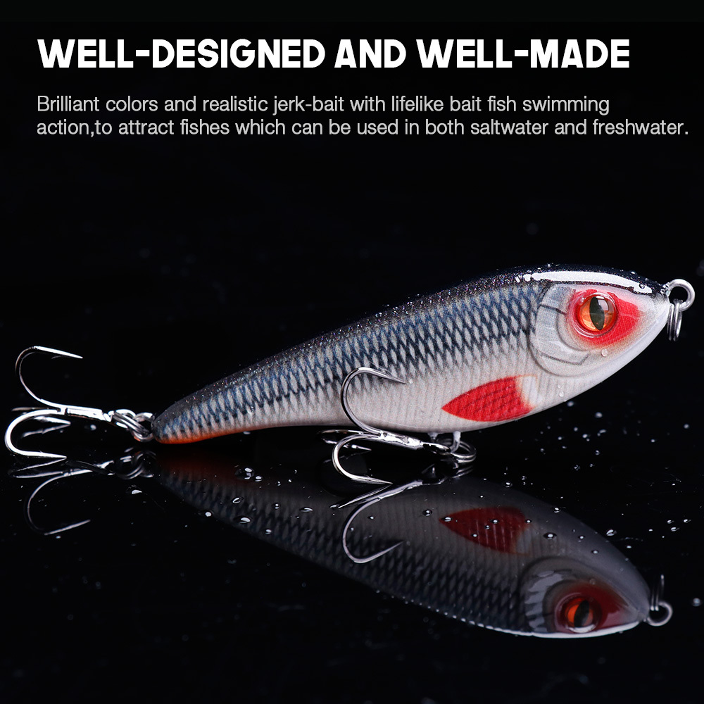 VTAVTA 9cm 21g Jerkbait Sinking VIB Fishing Lure Hard Artificial Jerk Bait Pike Fishing Wobblers Crankbait With ORIGIN Hooks