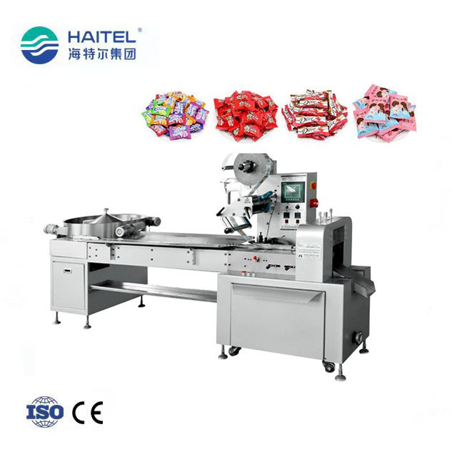 HTL-A800 full automatic operation small candy pillow packing wrapping machine CE ISO approved