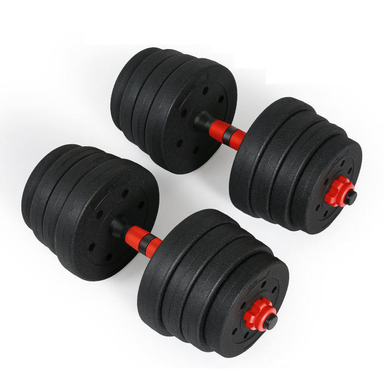 Gym Fitness Cement adjustable Dumbbell 40kg for Bodybuilding Weight Lifting Free Weights 50kg Barbell Dumbbell Set