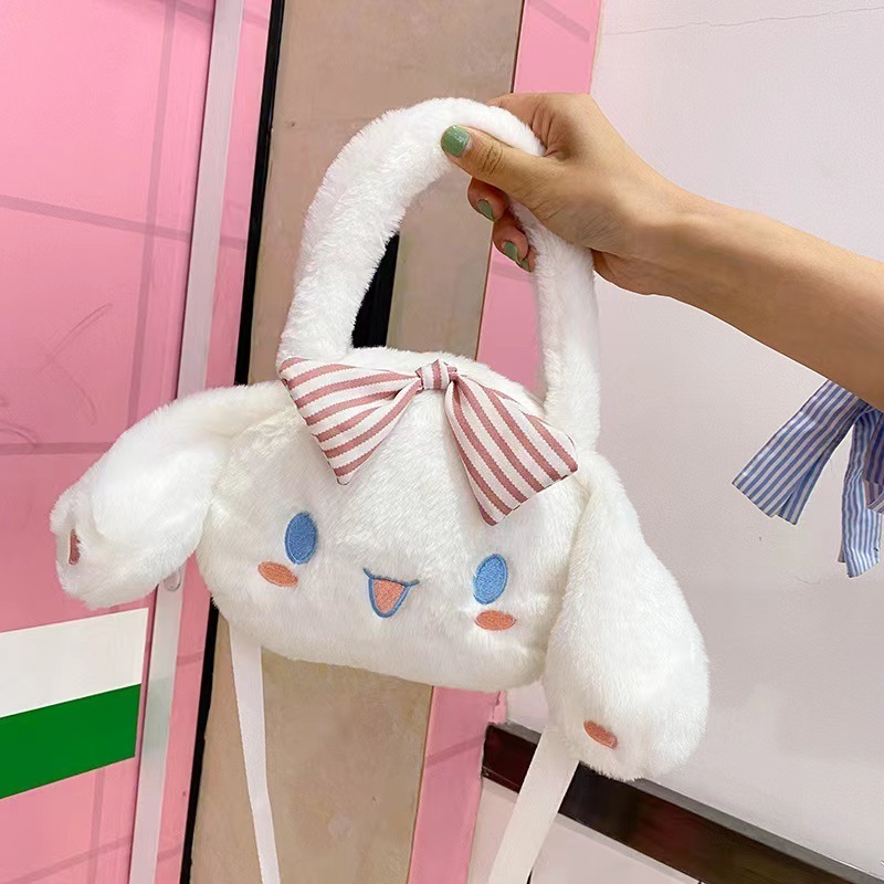 Kuromi Bag Melody Cinnamoroll Dog Soft Stuffed Plush Backpack Travel Bags Coin Purse Toys For Children Gift