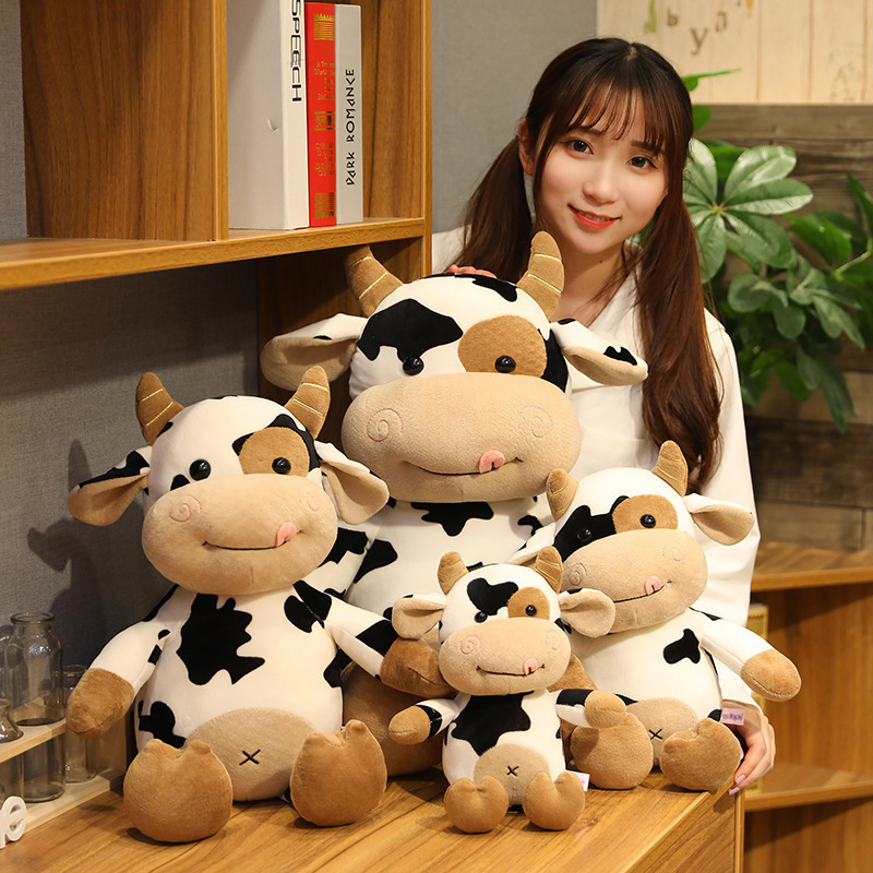 Calf Doll Sitting Cow Plush Toy New Year of the Ox Mascot Children's Day Gift Customized Wholesale