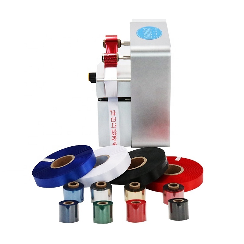 No plate personalized thermal grosgrain satin ribbon printer digital hot stamp foil ribbon printing machine