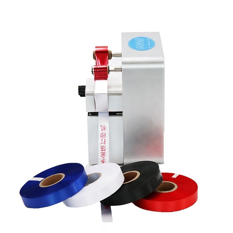 No plate personalized thermal grosgrain satin ribbon printer digital hot stamp foil ribbon printing machine