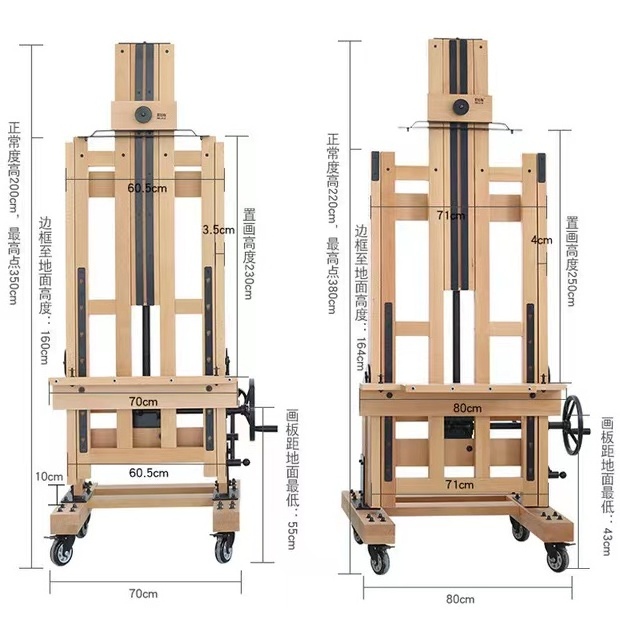 Artist studio Easel Large Wooden Customized Pc Support Music Stand Wooden Table Drawing Easel 25KG