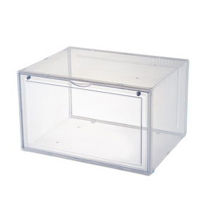 Factory wholesale Clear sneaker crates display Shoe Boxes Shoe Storage Box Acrylic transparent sneaker box stackable