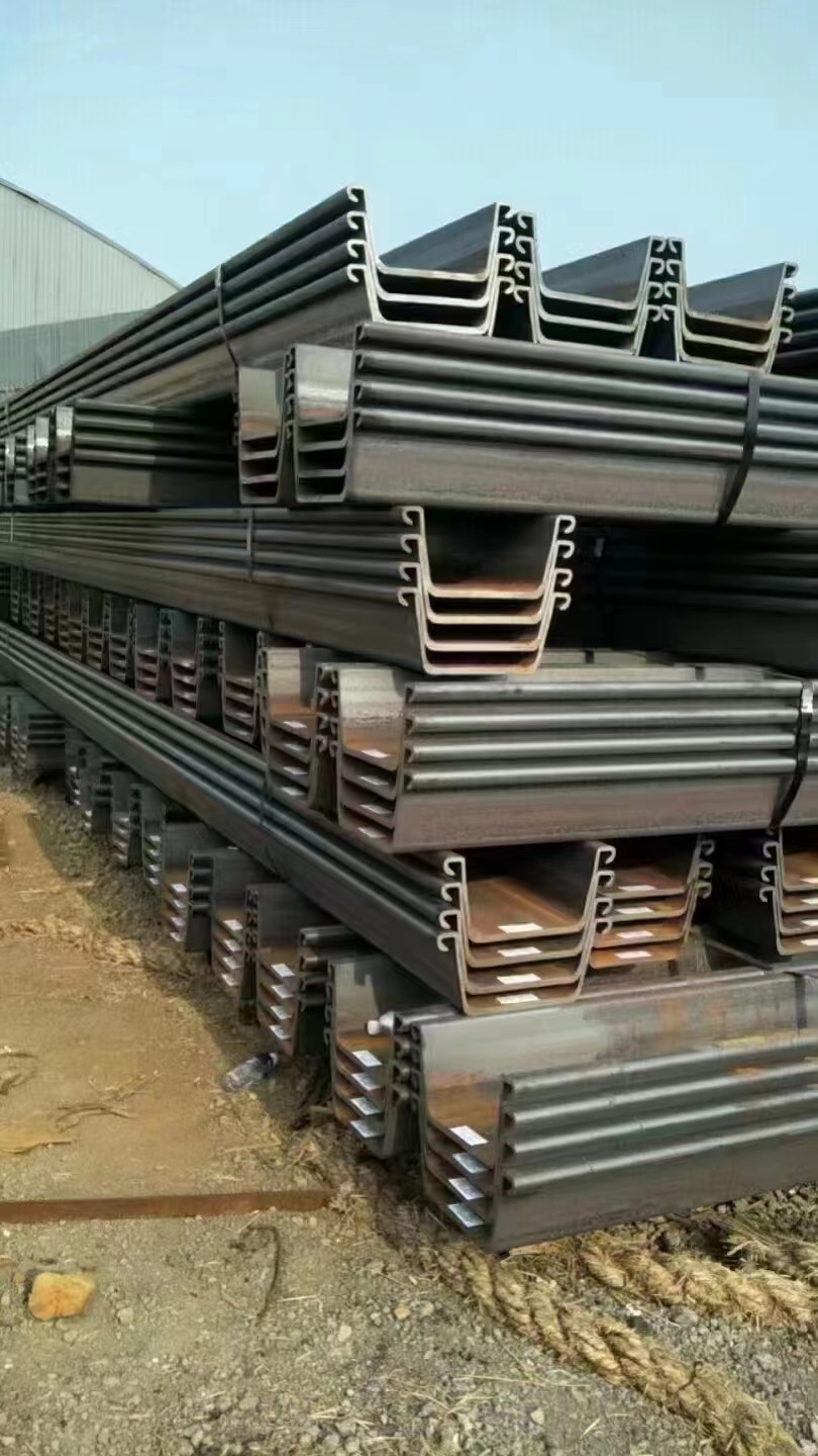 High quality 6m 12m Sheet Piling Cold formed U shape steel sheet pile for Building carbon sheet pile