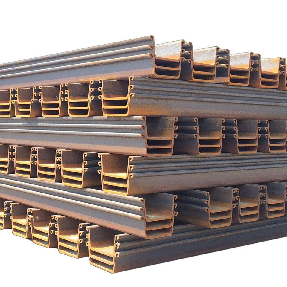 High quality 6m 12m Sheet Piling Cold formed U shape steel sheet pile for Building carbon sheet pile