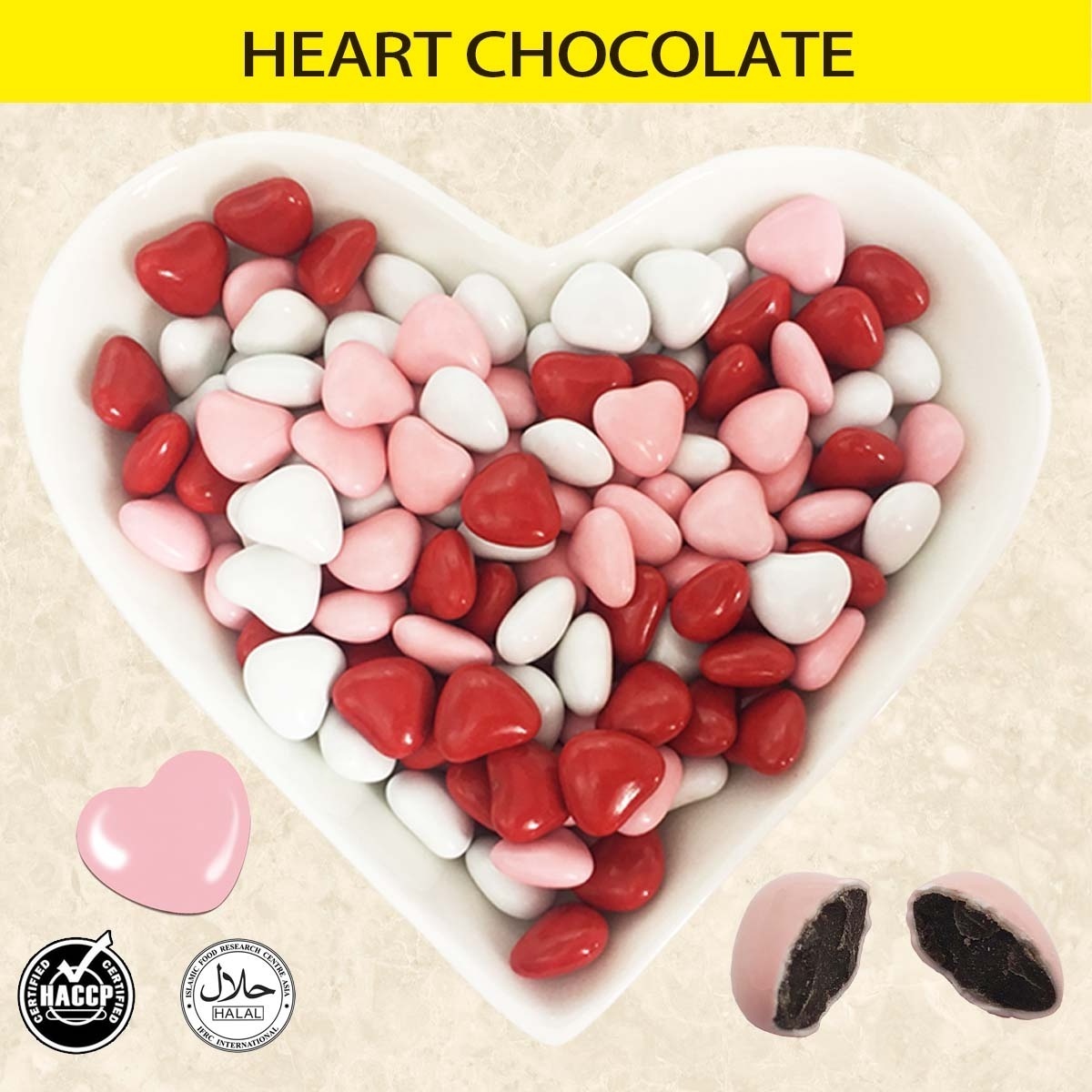 CHOCOLATE BEANS Sweet heart chocolate candy 500g