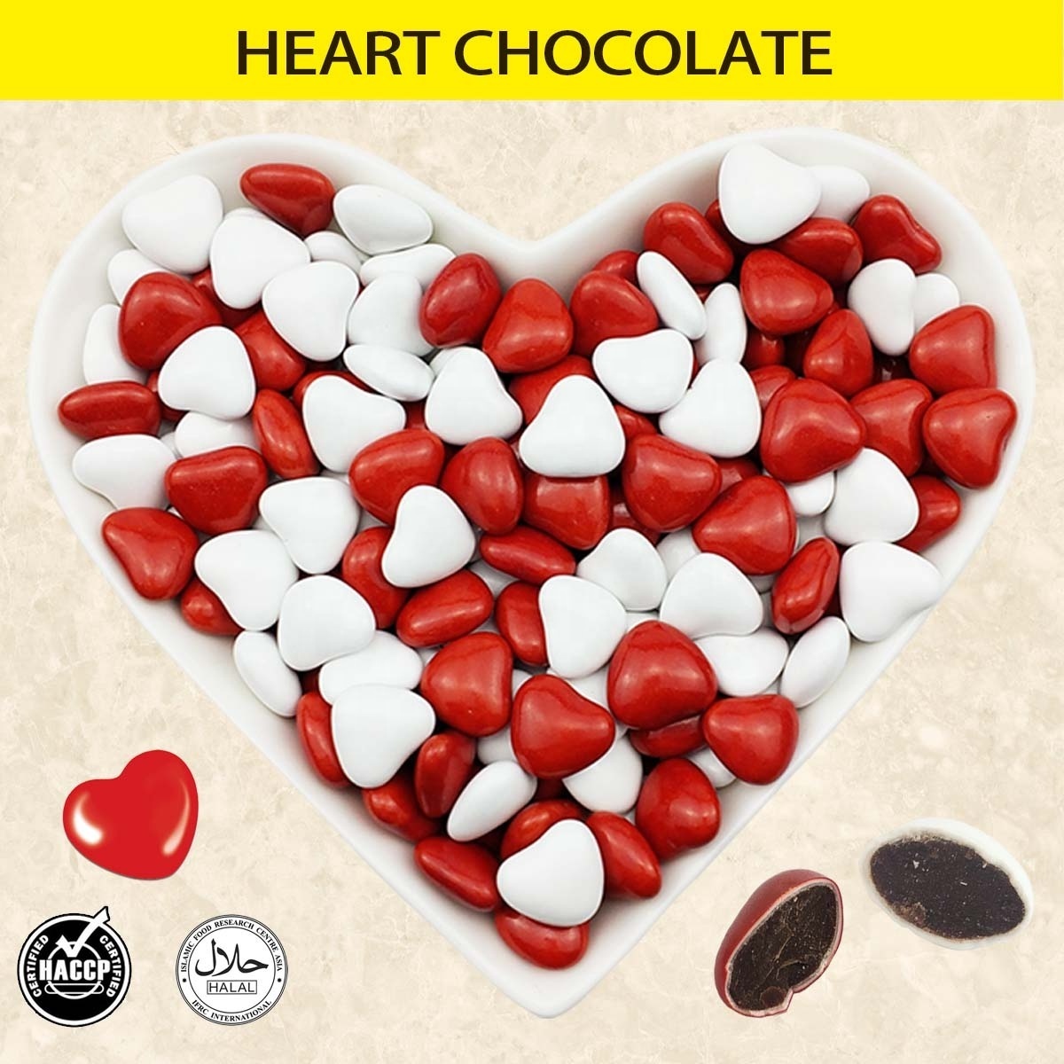 CHOCOLATE BEANS Sweet heart chocolate candy 500g