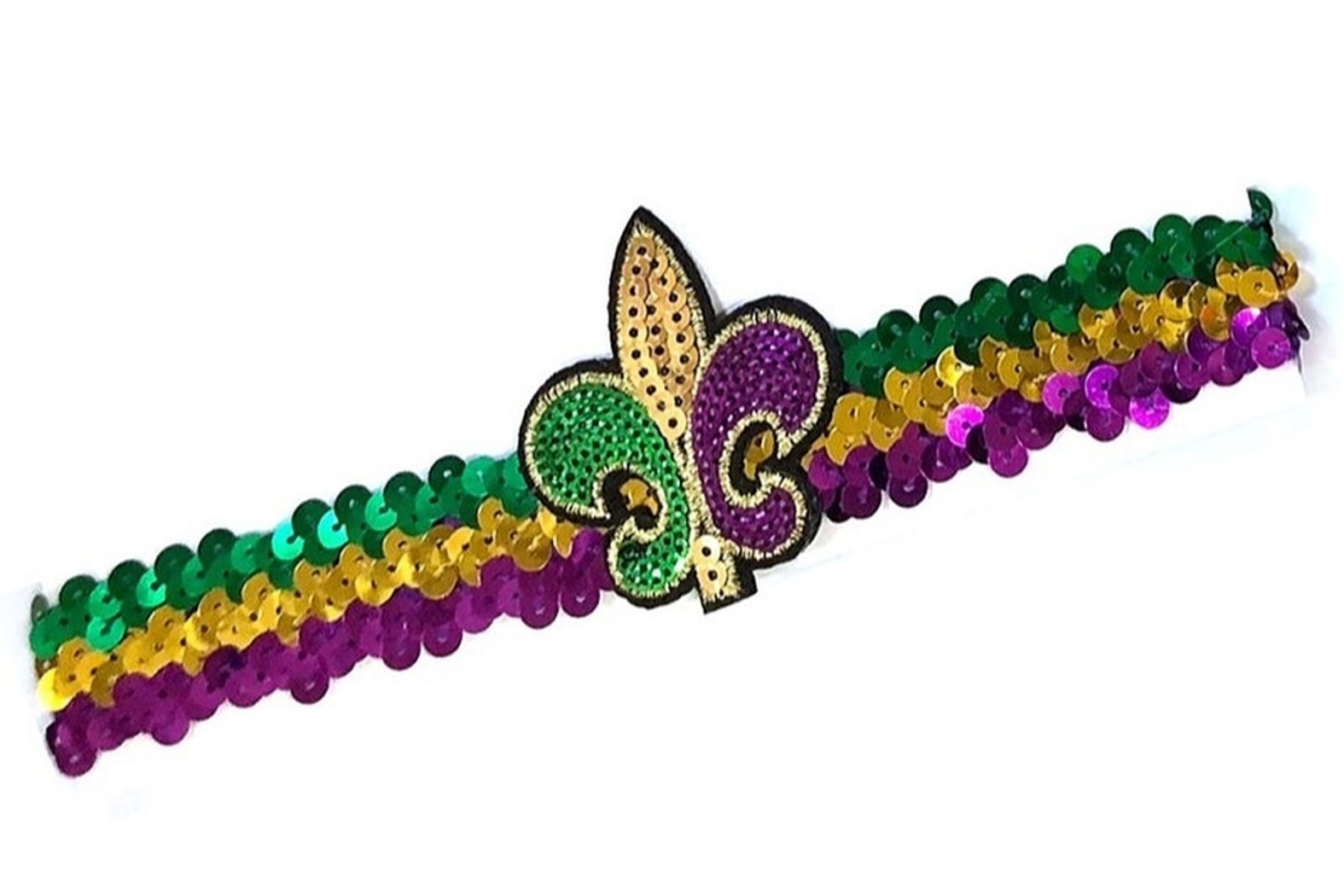 Sequin Fleur De Lis Headband for Mardi Gras