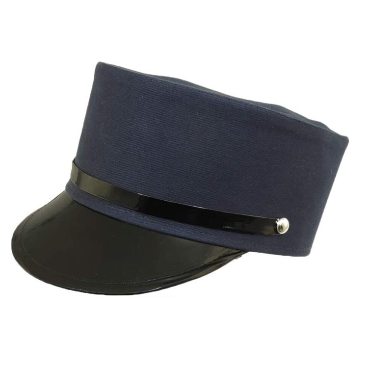 Occupational Navy Blue Engineer Train Conductor Hat with Black Vinyl Brim