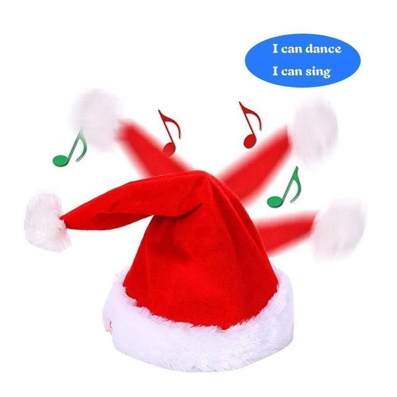 Christmas Gift Funny Hat Merry Christmas Singing Dancing Moving Santa Hat For Child