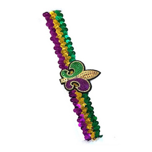 Sequin Fleur De Lis Headband for Mardi Gras