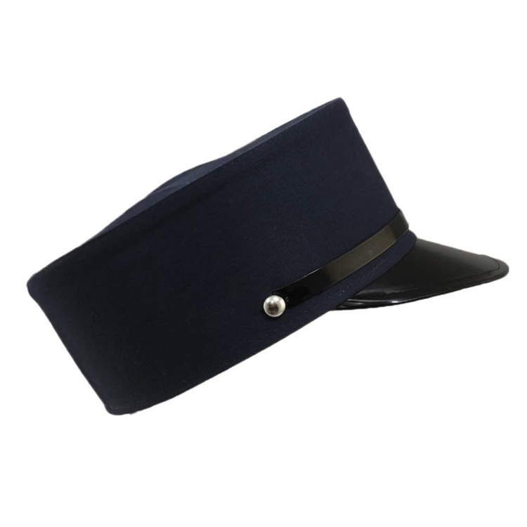 Occupational Navy Blue Engineer Train Conductor Hat with Black Vinyl Brim