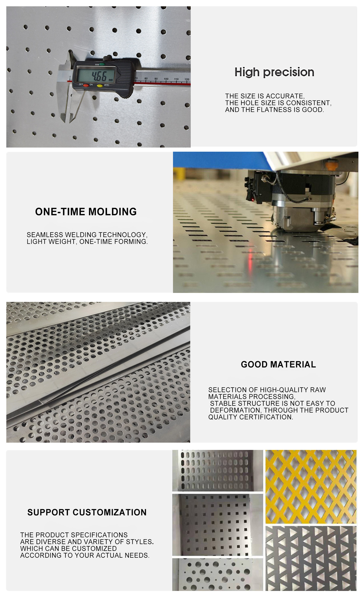 5052 5083 6063 7075 Custom Perforated Aluminum Sheet Punched Decking Laser Engraving Plate Material Metal Plates