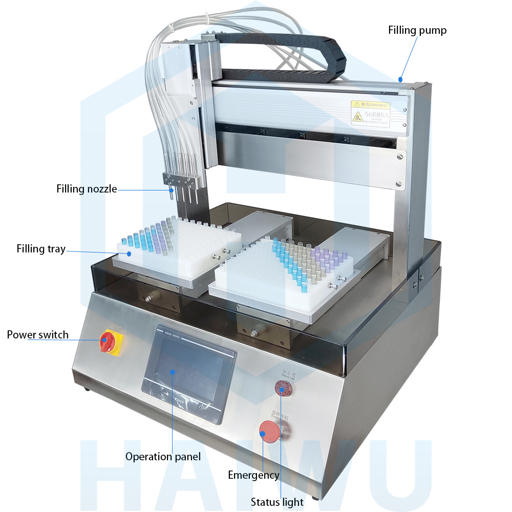 Semi Automatic XYZ Axis Essential Oil Reagent Ceramic Pump Dispensing Machine