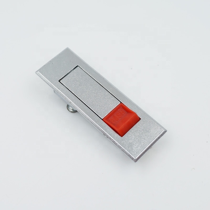 MS603 unlock sand blasting chromium plating red push button hidden electronic lock for cabinet