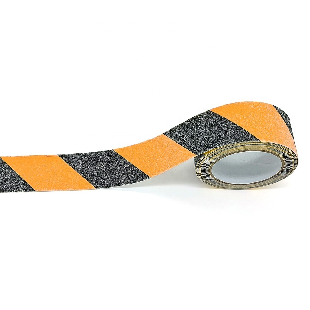 Yellow / black stripe waterproof anti-slip warning tape self adhesive anti slip grip tape for stairs