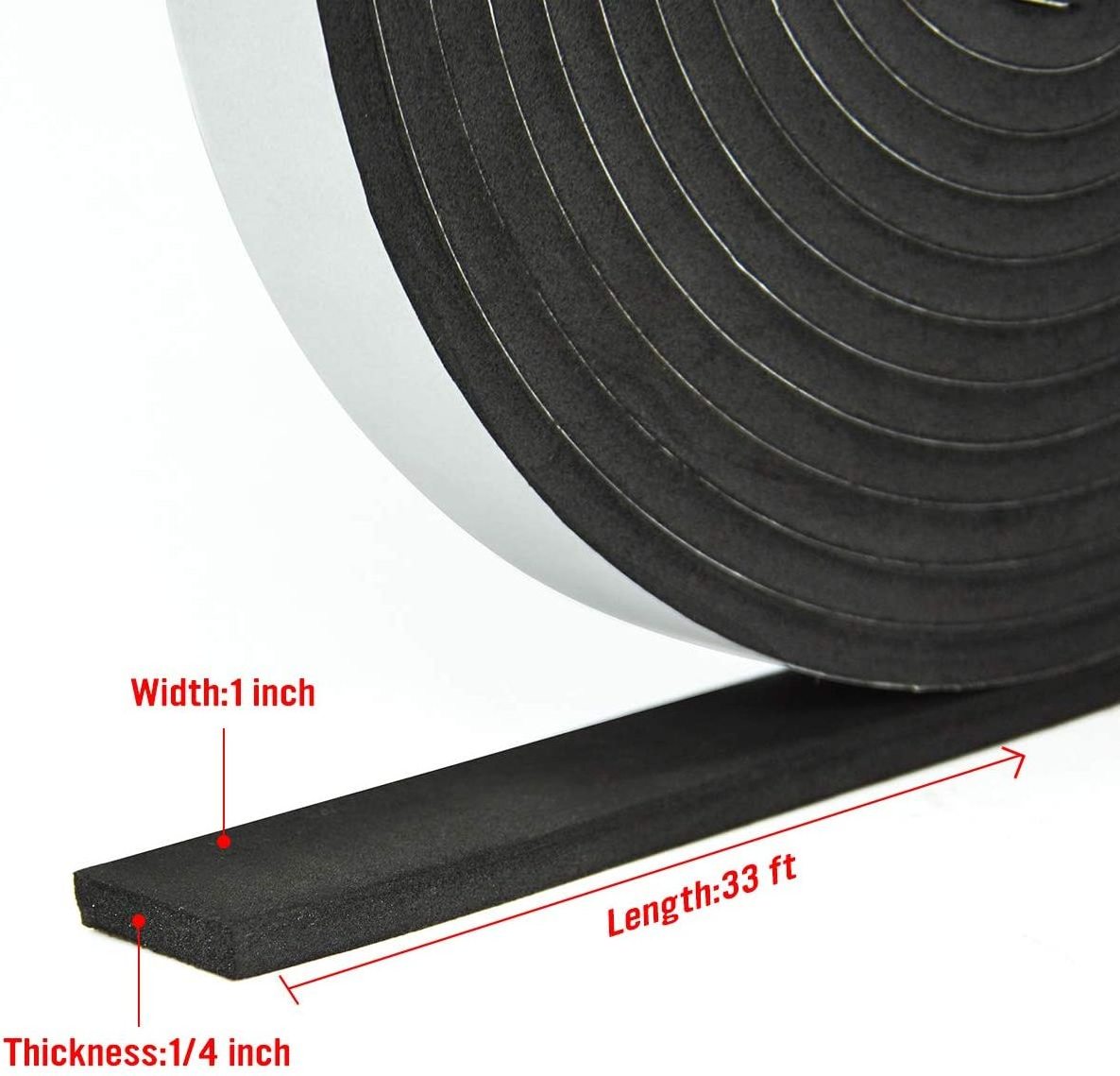 Single Side Adhesive Foam Tape Soundproofing Waterproofing Insulation Foam Gasket Tape Weather Strip