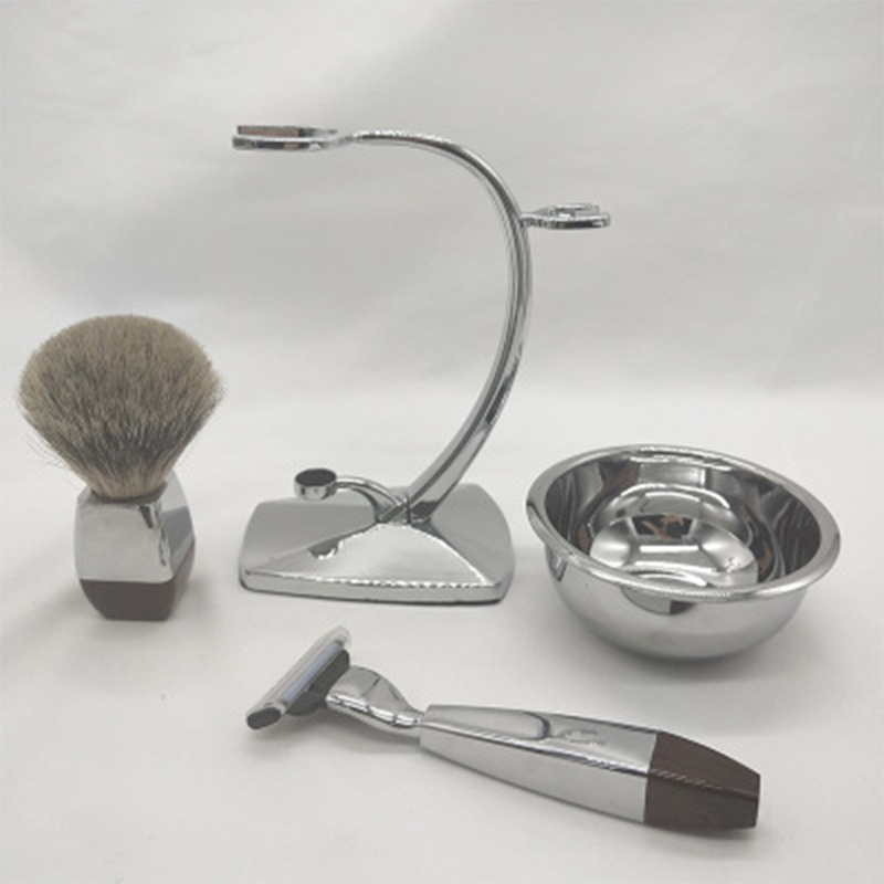 CLIONE #105 High quality shaving brush shave stand and 3 blade razor metal men shaving set for men shave