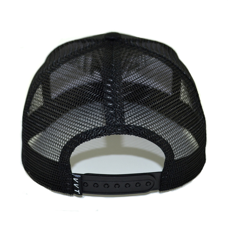 Custom 6 Panel Blank Snapback Hat,Plain Blank Black Trucker Cap,Mesh Trucker Hat