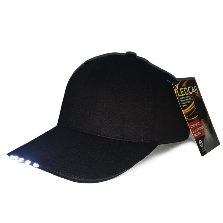 Wholesale Custom 6 Panel Led Baseball Caps With Your Own Logo Lighting Hats led baseball hats