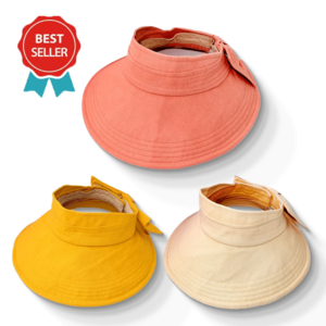 Summer Foldable Open Top Straw Sun Hat Bowknot Back Adjustable Breathable UV-Protection Wide Brim Beach Visor hats