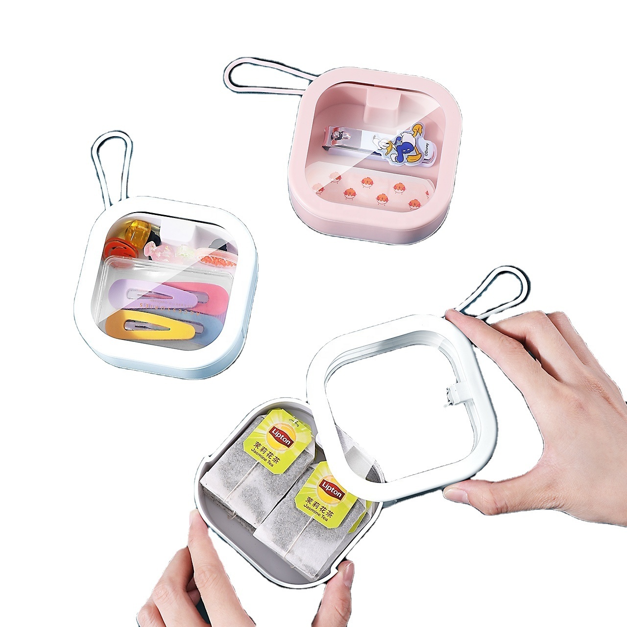 Cute Multifunction Push Pocket Creative Plastic Desktop Portable Plastic Storage Box