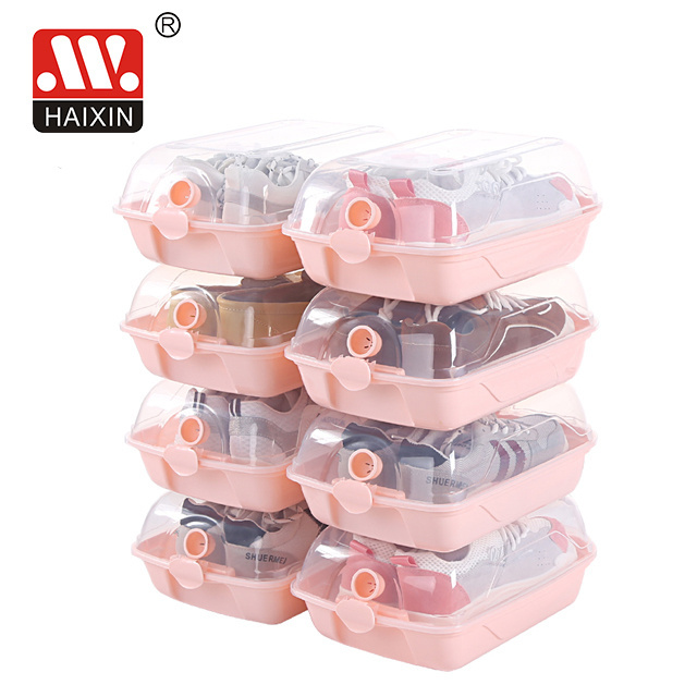 Foldable Lady Drawer Case Shoes Storage Box Plastic Stackable Shoe Organizer