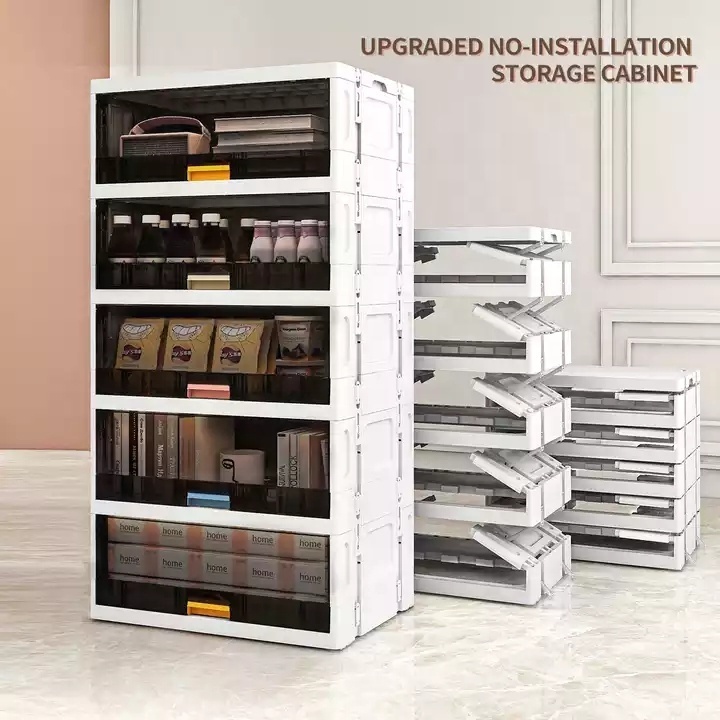 New Trend Plastic Wardrobe Folding Open Wardrobe Foldable Clothes Bedroom Plastic Closets for Living Room Cabinet