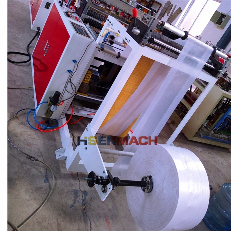 Single line heat cutting sealing biodegradable t-shirt plastic bag making machine price manufacture