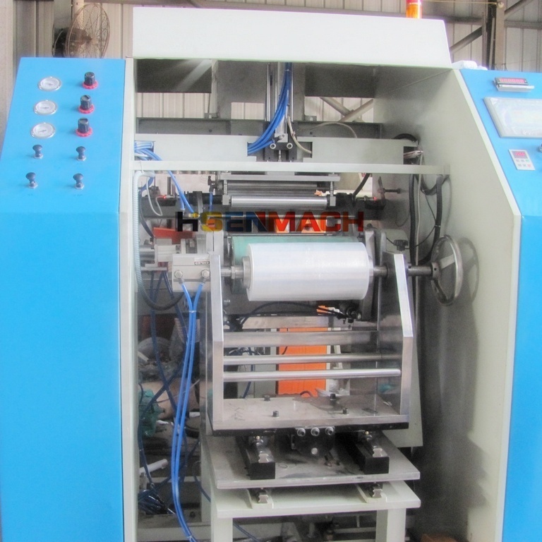 Fully automatic stretch film rewinder machine cling film slitter