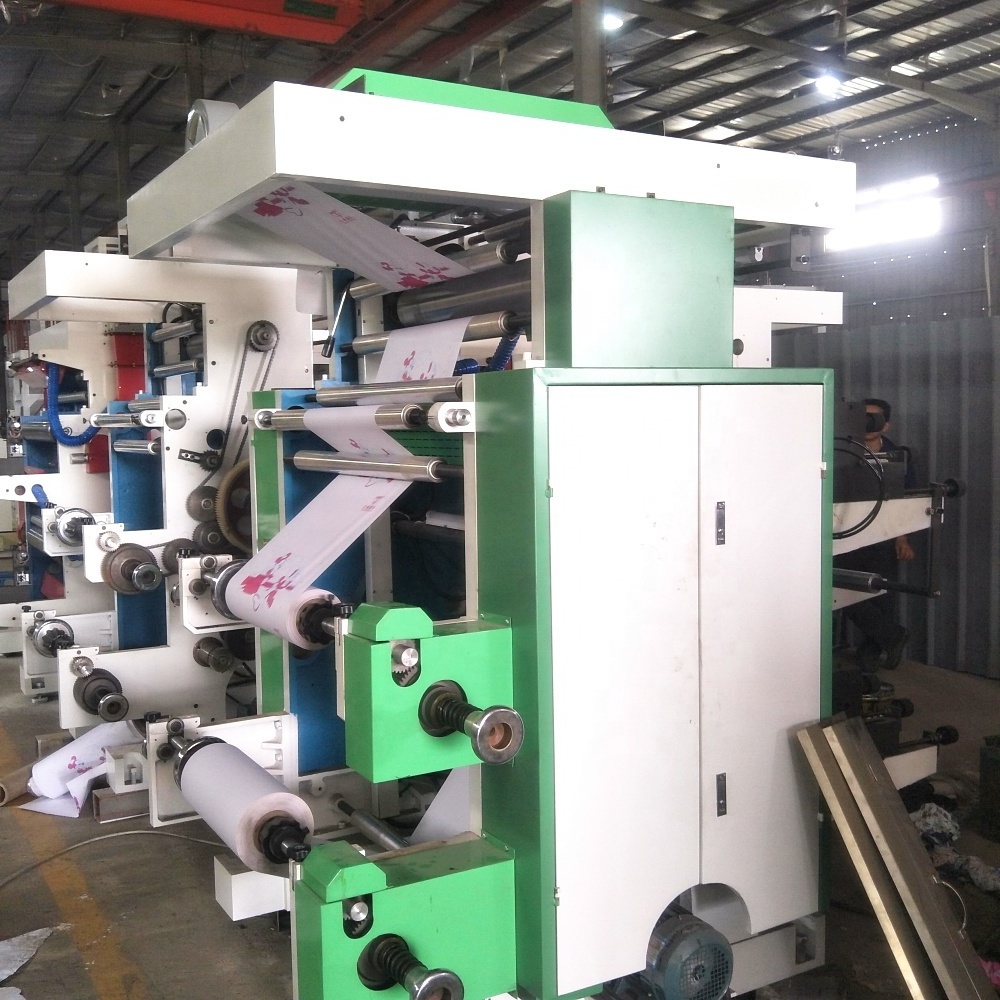 YT-PE 2 two color plastic bag roll paper flexo printing machine